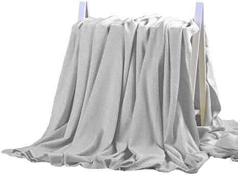 DANGTOP Bamboo Blanket - All Seasons Thin Cooling Blanket for Adults and Teens. (59x79 inches, Light Grey)