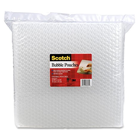 Scotch Bubble Pouches, 8 x 10 Inches, Clear, 8 Pouches per Pack (8035)