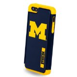 Forever Collectibles NCAA Dual Hybrid TPU iPhone 55S Rugged Case - Retail Packaging - Michigan Wolverines