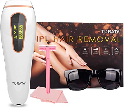 TURATA IPL Hair Removal System, Permanent Painless 999,999 Flashes Adjustable Dual Mode Flash Professional Laser Hair Remover Device for Women Men for Face Armpit Bikiniline Leg Back Body at Home