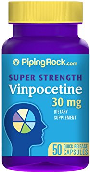 Piping Rock Super-Strength Vinpocetine 30 mg 50 Quick Release Capsules Dietary Supplement