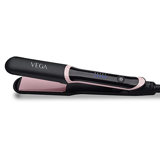 VEGA Diva Shine Hair Straightener for Women with 5 Temperature Settings, Ceramic Coated Floating Plates & Quick Heat Up, (VHSH-36), Black