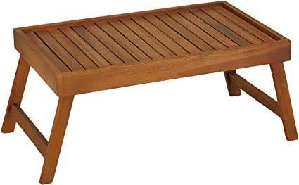 Bare Decor Coco Bed Tray Table in Solid Wood, Teak
