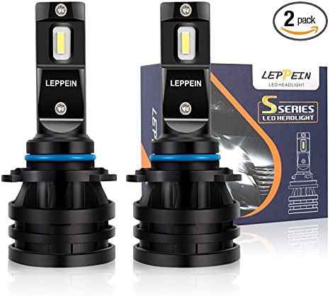 leppein 9006 HB4 LED Headlight Bulbs Conversion Kit, Plug And Play Halogen Replacement, Super Bright 6000LM Low Beam/Fog Light, 6500K Xenon White(Pack of 2)
