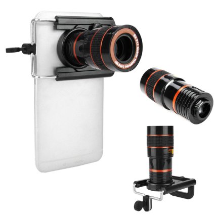 Universal Telephoto Lens Cell Phone TelescopeM, Way Hiking Concert Camera Lens 8X Optical Zoom Telescope Camera Lens With Holder For iPhone 6 5 4 Samsung I9300 S7 S6 S5 S4 S3 Galaxy Note 2 3