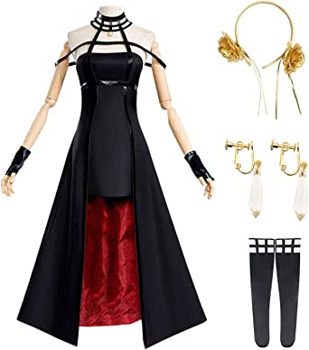 Yor Forger Cosplay Costume Anya Forger School Uniform Black Dress Halloween Party Full Set