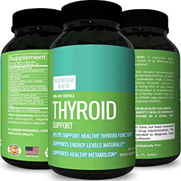 Pure Thyroid Support Complex With Vitamin B12 Iodine Zinc Ashwagandha Root Extract Selenium Bladderwrack for Immune System Metabolism Energy Booster Reduce Fatigue for Men & Women by Northfield Health