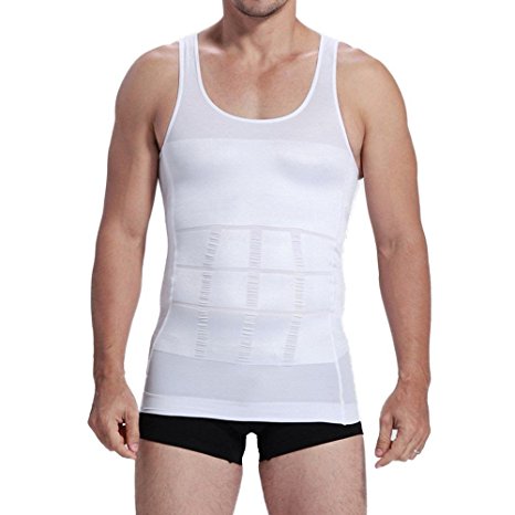 TIAOBU Mens Body Shaper Abdomen Muscle Compression Shapewear Slimming Vest Shirt