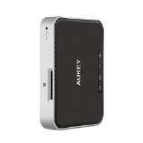 All-in-One Aukey TripLink Portable 150mbps Portable Wireless Router 3G Moderm Supported NAS Media Streaming and wireless SD Card Reader with Built-in 2600mah Battery Pack Black