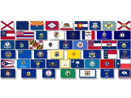 Sheet of ALL 50 US State Flags Stickers (scrapbooking assorted small set)
