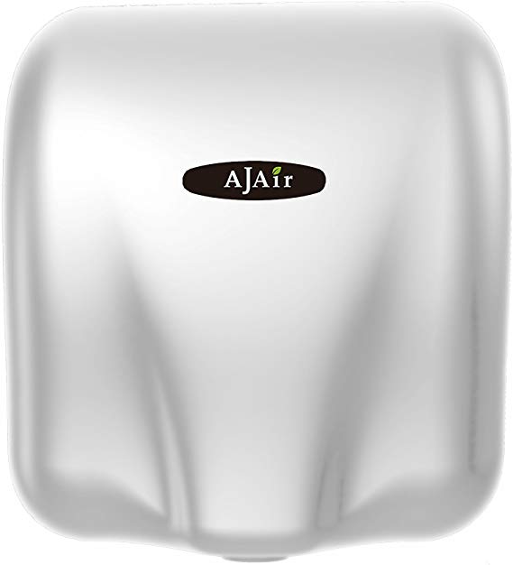 AjAir (1 Pack Heavy Duty Commercial 1800 Watts High Speed Automatic Hot Hand Dryer (White)