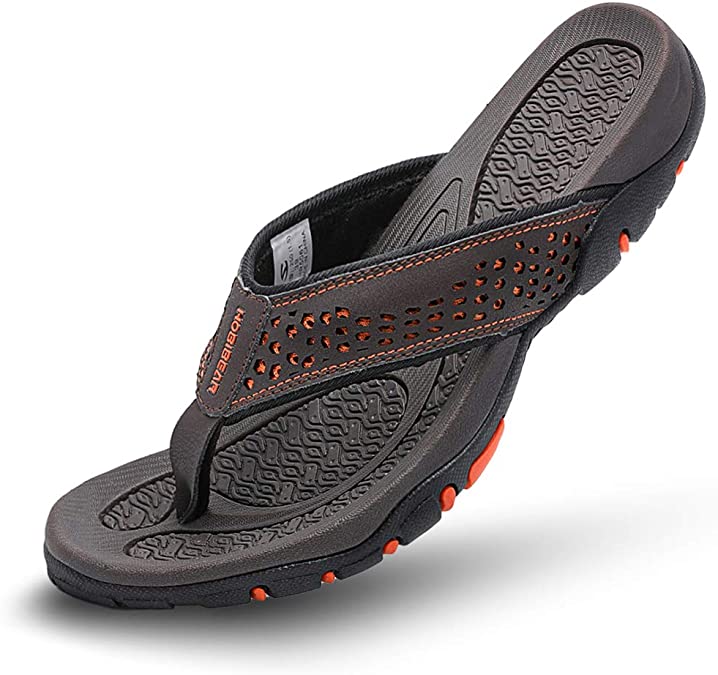 DOTACOKO Flip Flops for Men Outdoor Sport Beach Sandals with Arch Support Comfort Casual Mens Sandals