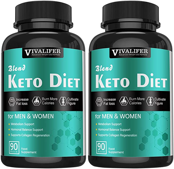 2PACK Keto Pills, 90 Pills Fat Burner & Weight Loss Supplement Formula Keto Burn Pills,Women Men Appetite Suppressant ACV Detox Support