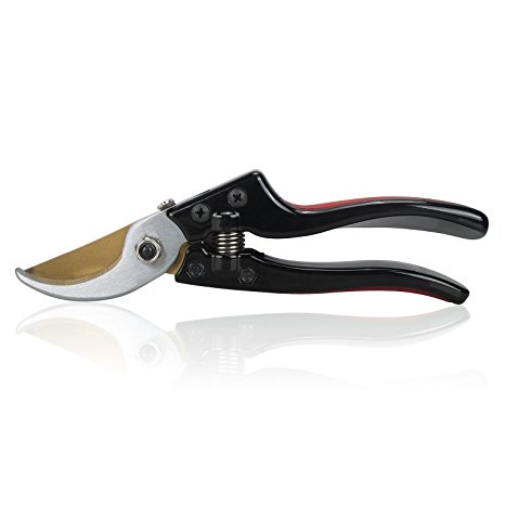 Bypass Pruning Shears, Sinvitron Garden Pruner with Titanium Coated SK5 Steel Blades-Best Tree Trimmer, Garden Shears, Hand Pruner, Ergonomic Gardening Tool for Effortless, Precise Cuts