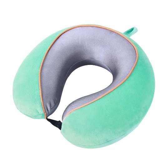 SMYLLS Memory Foam Travel Pillow - Airplane,Cars,Office Napping, Neck Pain Relief, Mint Green