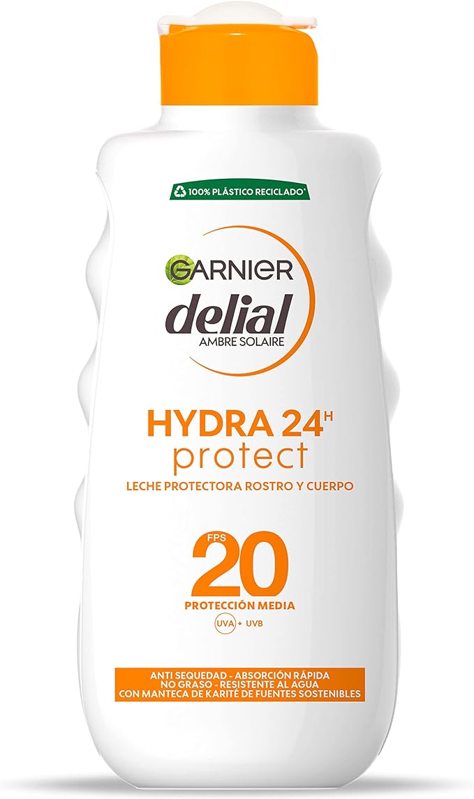 Garnier Delial Adultos Crema Solar Leche Protectora Hidratante 24h IP20-200 ml