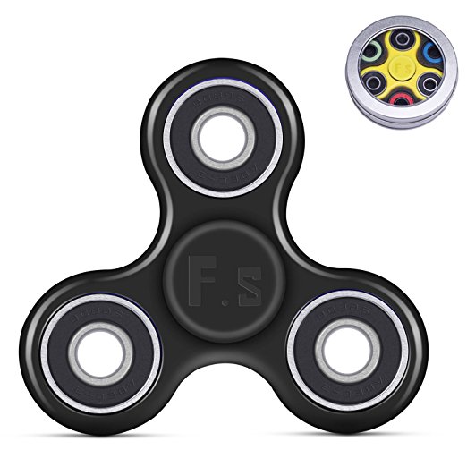 Father.son Fidget Spinner Toy Time Killer Perfect to relieve ADHD Anxiety Reduce Stress Helps Focus Can Change Color (Black)