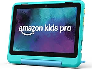 New Amazon Fire HD 8 Kids Pro tablet, ages 6-12 | 3GB memory, 8" HD screen, slim case for older kids, ad-free content, parental controls, 13-hr battery, 32GB, Discovery (2024 release)