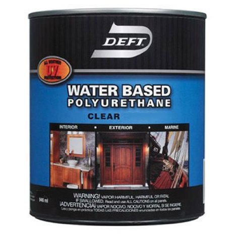 Deft Interior Exterior Water-Based Polyurethane Clear Satin Finish, Quart