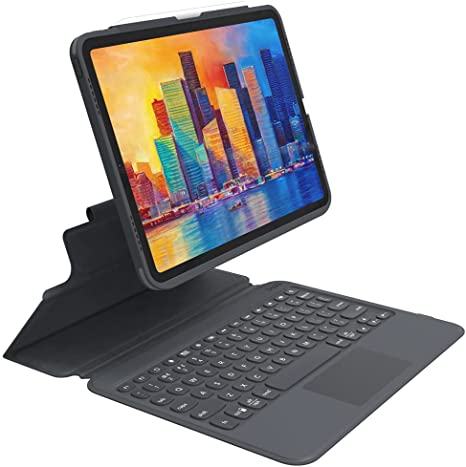 Zagg - Pro Keys Wireless Keyboard with Trackpad and Detachable Case - Compatible with The Apple iPad 10.9" / 11" Pro - Charcoal 103407562