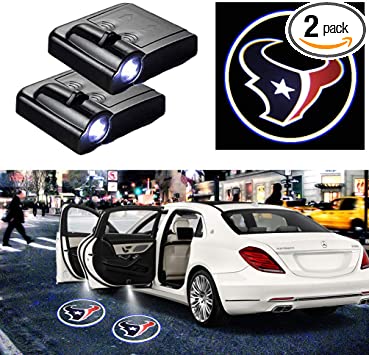 For Texans LED Car Door Logo Projector Light Ghost Shadow Courtesy Door Light Fit for All Cars (2PCS)