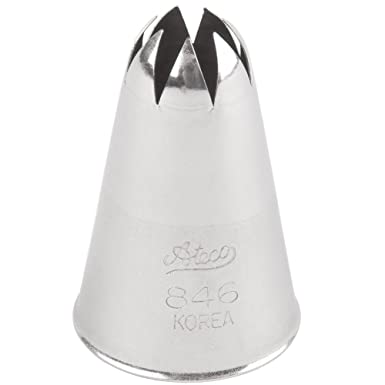 Ateco # 846 - Closed Star Pastry Tip 1/2'' Opening Diameter- Stainless Steel