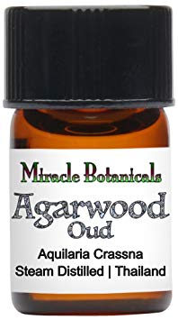 Miracle Botanicals Agarwood Oud Essential Oil - 100% Pure Aquilaria Crassna - Therapeutic Grade - 1ml