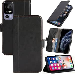 for Jitterbug Smart4 Case, Jitterbug Smart 4 Phone Case, Luxury Leather Magnetic Wallet Case with Credit Card Holder Slots Kickstand Flip Folio Wallet Case for Lively Jitterbug Smart4 -black