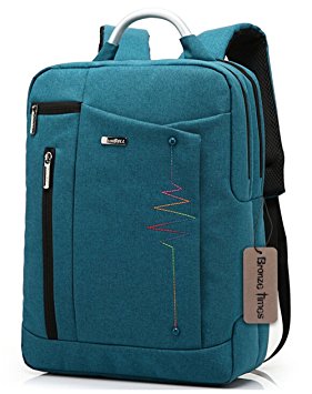 Bronze Times (TM) Premium Shockproof Canvas Laptop Backpack Travel Bag (Blue)