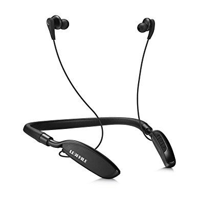 LEOPHILE ZERO Active Noise Cancelling Bluetooth Neckband Headphones, Wireless 4.1 Stereo Headset In Ear Earbuds with Built-in Microphone and Wired Mode - Black