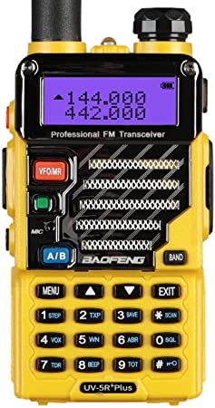 BaoFeng UV-5R Plus Qualette 5W Dual Band Two Way Radio Walkie Talkies (Imperial Yellow)