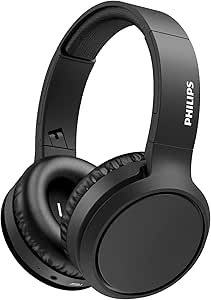 Philips H5205 Over-Ear Wireless Headphones with 40mm Drivers, Lightweight Cushioned Headband, Black