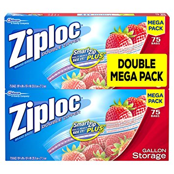 Ziploc Storage Bags Gallon Mega Pack, 150 Count