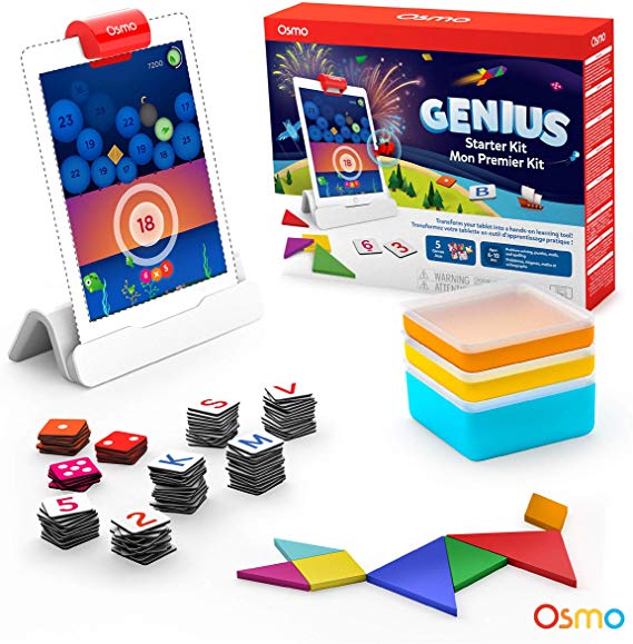 Osmo - Genius Starter Kit for iPad (New Version) - 5 Hands-On Learning Games - Ages 6-10 - Problem Solving & Creativity - STEM - (Osmo Base Included)