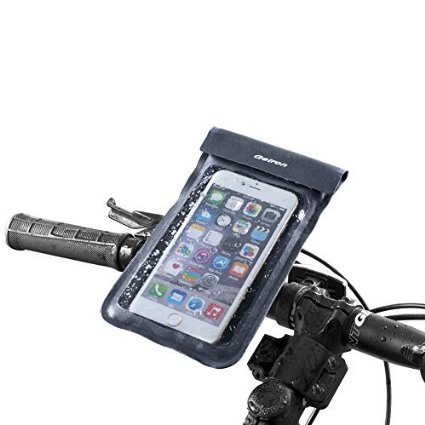 Bike Mount Getron Universal Bike Smartphone Waterproof Pouch  Bicycle Cellphone Cradle Stand  Mount Holder for Phones up to 6 Inches Display Supports iPhone Samsung LG Nexus HTC etc-Gray