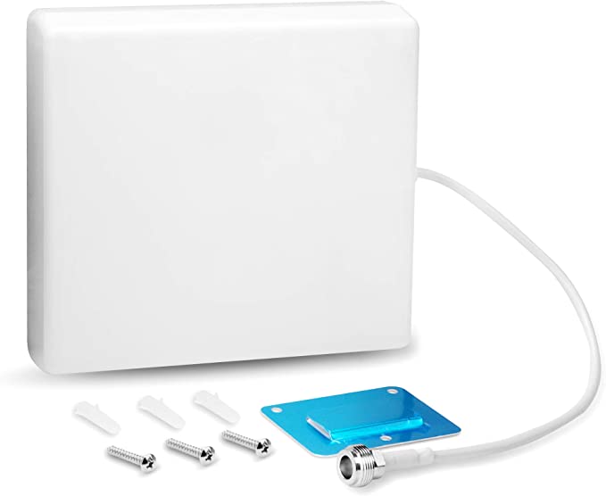 Indoor Wall Mount Panel Antenna, Cell Phone Signal Boosters with N-Female Connectors for Home 2G, 3G, 4G (698-2700 Mhz), White 698 - 2700