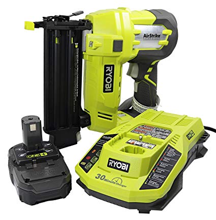 Ryobi 3 Piece 18V One  Airstrike Brad Nailer Kit (Includes: 1 x P320 Brad Nailer, 1 x P102 2AH 18V Battery, 1 x P117 IntelliPort Dual Chemistry Battery Charger)