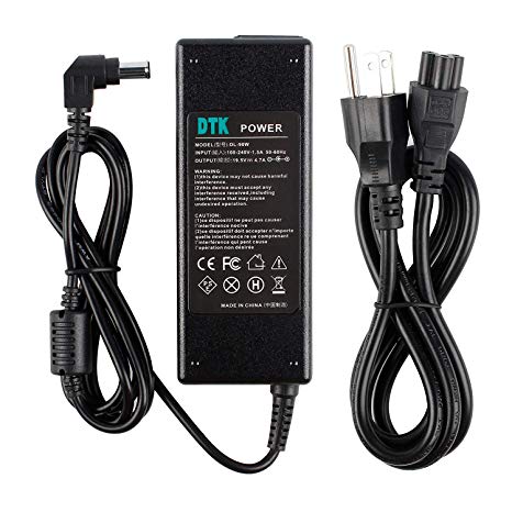 DTK Ac Adapter Laptop Computer Charger/Notebook PC Power Cord Supply Source Plug for Sony Output:19.5V 4.7A 90W Connector Size: 6.5X4.4mm