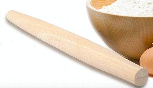 French Rolling Pin - High Quality Natural Wooden Roller - Better Than Silicone Marble and Plastic - Authentic France Recipes - 100% Wood