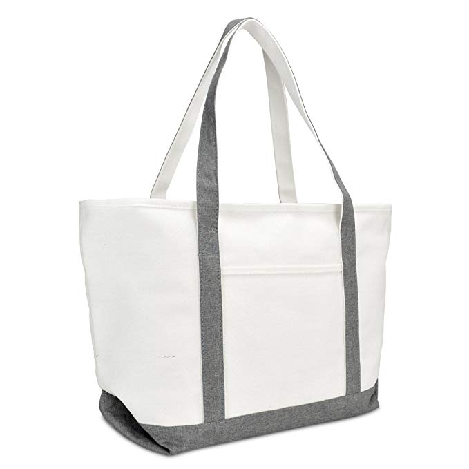 DALIX 23" Premium 24 oz. Cotton Canvas Shopping Tote Bag