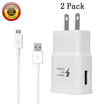 Fast Charge Adaptive Fast Charger Kit for Samsung Galaxy S7/S7 Edge/S6/Note5/4 /S3,MBLAI USB 2.0 Fast Charging Kit(Wall Charger   1 x Micro USB Cable)True Digital Adaptive Fast Charging