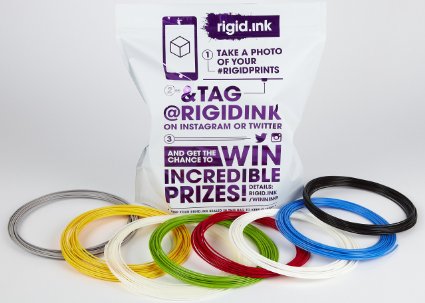 rigid.ink - Sample of ALL 8 Colors of the Best Pure Filament for 3D Printers and Pens *0.03mm /- Tolerance* (16ft / 5m each PLA 2.85mm)