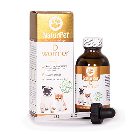 Naturpet D Wormer | 100% Natural, Safe, & Effective Dewormer for Dogs and Cats | 3.3 oz Liquid Herbal Dewormer | The Only Natural Pet Deworming medicine that soothes & heals the digestive tract