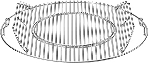 Skyflame Charkettle Double-Side Hinged Cooking Grate, Gourmet BBQ System Replacement Grill Grid Compatible with Weber 22" Charcoal Kettle Grills