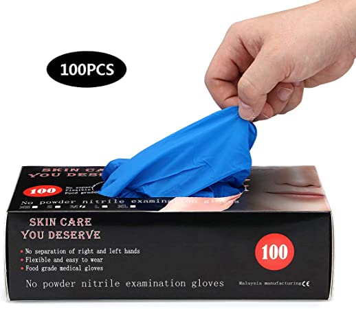 Disposable Medical Nitrile Disposable Gloves Powder Free Textured Foodstuff Chemical Domestic IndustryNitrile Gloves 100 pcs Blue XL