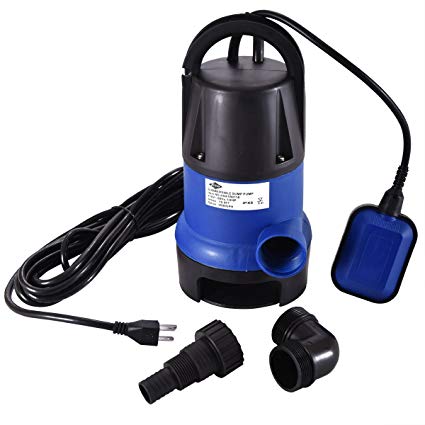 JAXPETY 1/2 HP Submersible Sump Pump 400W Dirty Clean Water Pump 2000GPH for Swimming Pool Pond Heavy Duty Water Transfer (Blue)