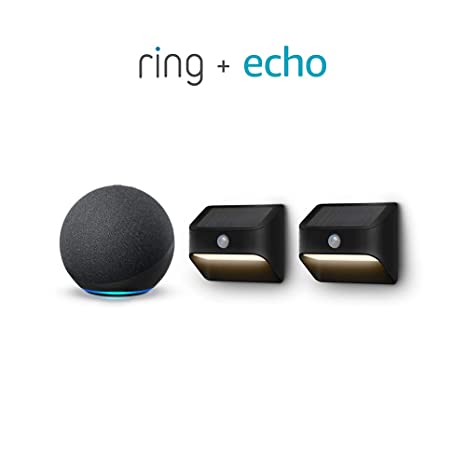 Ring Smart Lighting - Steplight Solar, Black (2-pack)   Echo (4th Gen)