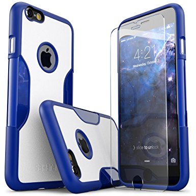 iPhone 6 Plus Case, SaharaCase Blue White   Tempered Glass Screen Protector For Apple iPhone 6s Plus & 6 Plus [Trusted Apple Screen Protective Kit] with Camera Image Enhancing Technology Blue/White