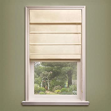 Chicology Standard Cord Lift Roman Shades Soft Fabric Window Blind, 23"W X 64"H, Sahara Sandstone (Privacy & 100% Cotton)