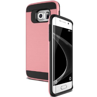 Galaxy S5 Case, JOBSS [Anti-scratches] Ultra Thin Shock Absorbing Hybrid Impact Defender Rugged Slim Armor Bumper Brushed Metal Texture Cover For Samsung Galaxy S5 S V I9600 GS5 All Carriers [Pink]
